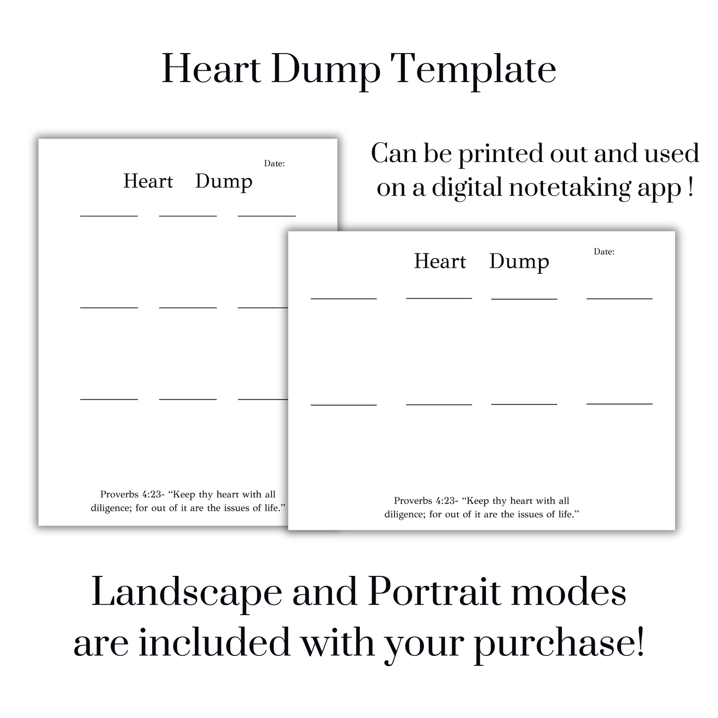 Heart Dump Template