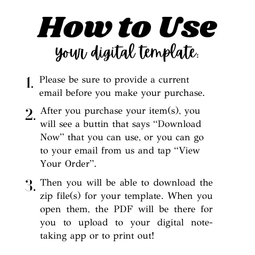 Idea Template - Digital/Printable